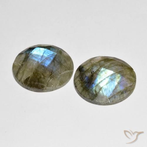 Gemme di Labradorite Multicolore naturale da 25.78 ct, Rotondo, Traslucido