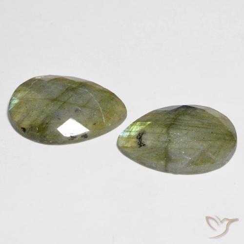 Gemme di Labradorite Multicolore naturale da 13.42 ct, Forma a pera, Traslucido