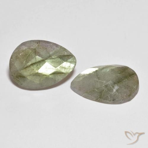 Gemme di Labradorite Multicolore naturale da 15.18 ct, Forma a pera, Traslucido