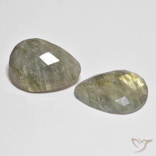 Gemme di Labradorite Multicolore naturale da 19.56 ct, Forma a pera, Traslucido