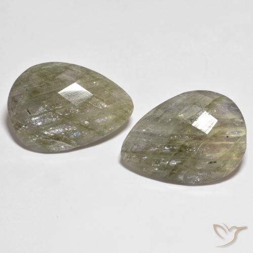 22.06ctw Naturale Multicolore Labradorite, Forma a pera, Traslucido