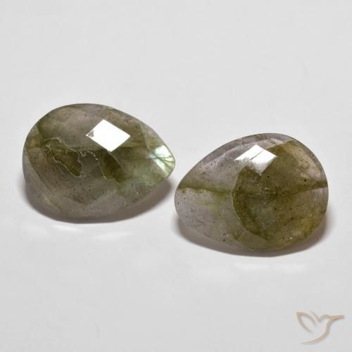 11.87ctw Naturale Multicolore Labradorite, Forma a pera, Traslucido