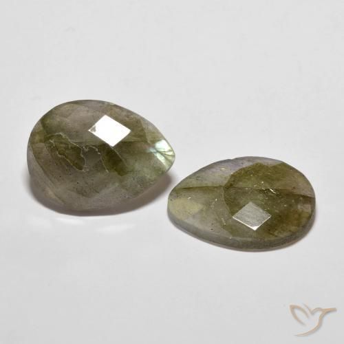 Gemme di Labradorite Multicolore naturale da 11.87 ct, Forma a pera, Traslucido