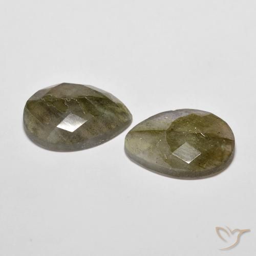 Gemme di Labradorite Multicolore naturale da 11.87 ct, Forma a pera, Traslucido