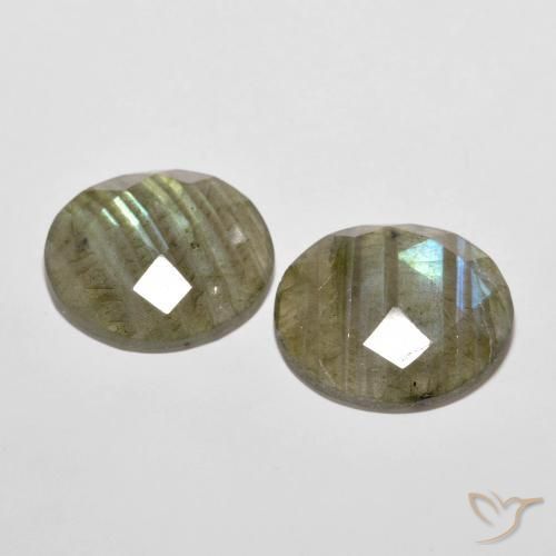 Gemme di Labradorite Multicolore naturale da 15.21 ct, Rotondo, Traslucido