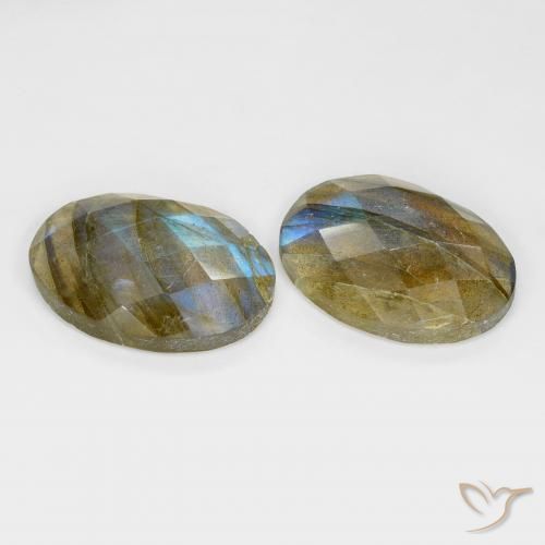 Gemme di Labradorite Multicolore naturale da 16.81 ct, Ovale, Traslucido