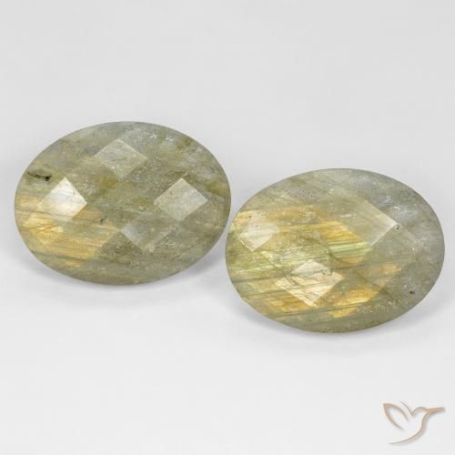 18.25ctw Naturale Multicolore Labradorite, Ovale, Traslucido