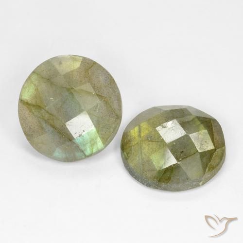 Gemme di Labradorite Multicolore naturale da 8.19 ct, Rotondo, Traslucido