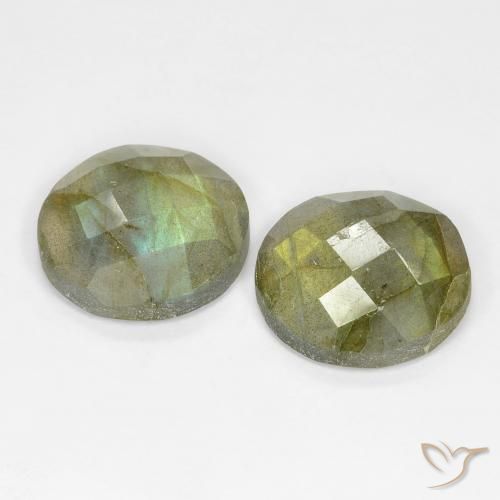 Gemme di Labradorite Multicolore naturale da 8.19 ct, Rotondo, Traslucido