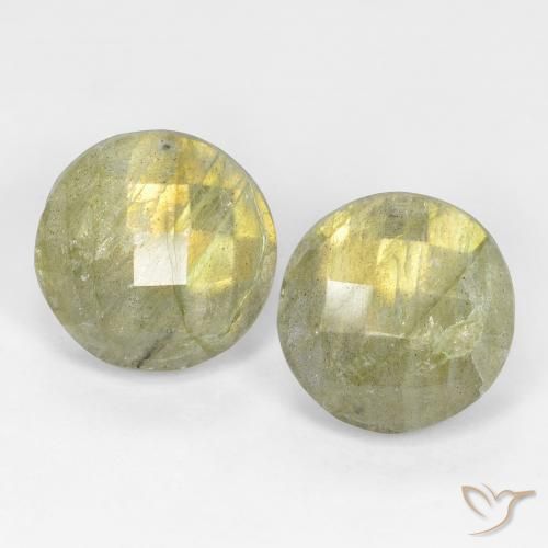 9.43ctw Naturale Multicolore Labradorite, Rotondo, Traslucido
