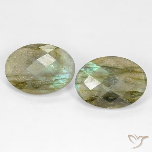 16.40ctw Naturale Multicolore Labradorite, Ovale, Traslucido