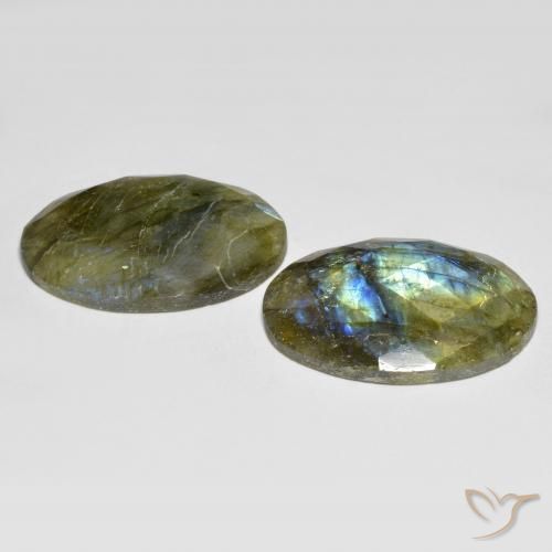 Gemme di Labradorite Multicolore naturale da 32.34 ct, Ovale, Traslucido