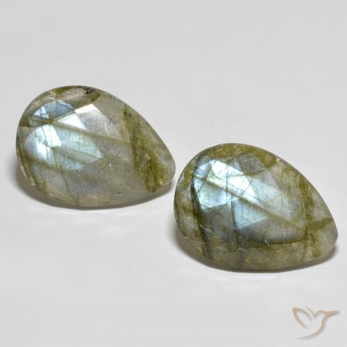 22.95ctw Naturale Multicolore Labradorite, Forma a pera, Traslucido