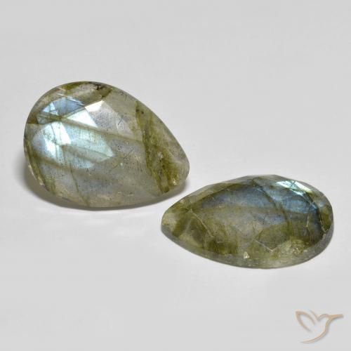 Gemme di Labradorite Multicolore naturale da 22.95 ct, Forma a pera, Traslucido