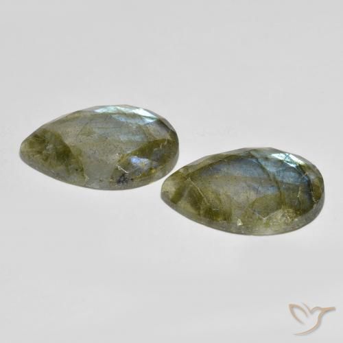 Gemme di Labradorite Multicolore naturale da 22.95 ct, Forma a pera, Traslucido