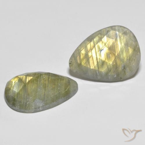 Gemme di Labradorite Multicolore naturale da 18.77 ct, Forma a pera, Traslucido
