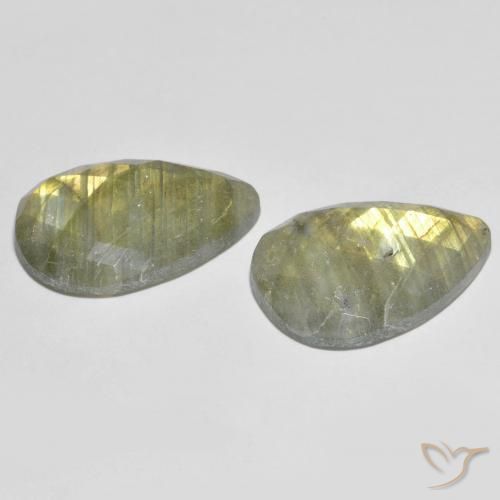 Gemme di Labradorite Multicolore naturale da 18.77 ct, Forma a pera, Traslucido