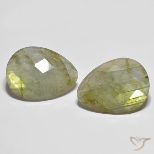 18.22ctw Naturale Multicolore Labradorite, Forma a pera, Traslucido