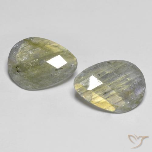 9.34ctw Naturale Multicolore Labradorite, Forma a pera, Traslucido