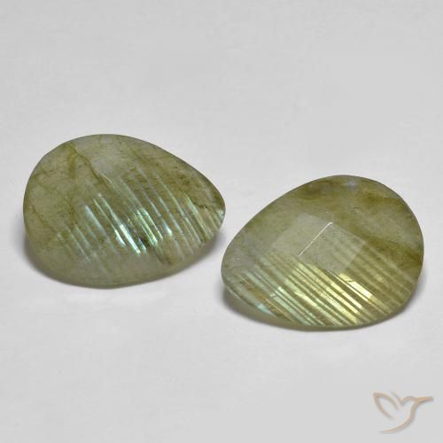 11.04ctw Naturale Multicolore Labradorite, Forma a pera, Traslucido