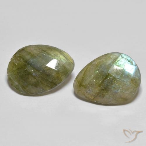 11.38ctw Naturale Multicolore Labradorite, Forma a pera, Traslucido