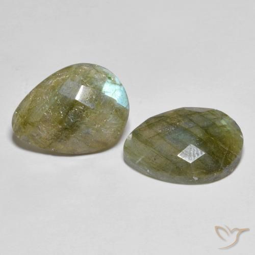 Gemme di Labradorite Multicolore naturale da 11.38 ct, Forma a pera, Traslucido