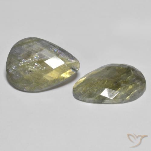 Gemme di Labradorite Multicolore naturale da 18.15 ct, Forma a pera, Traslucido