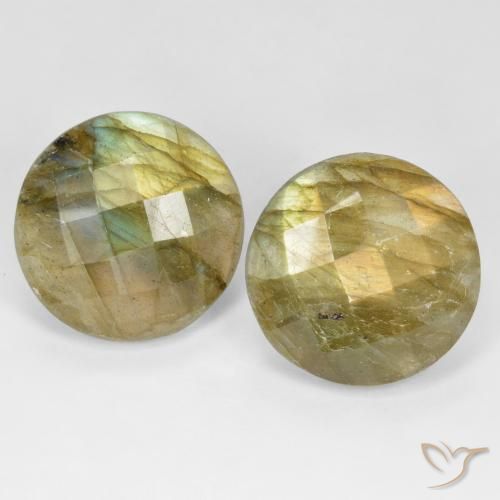 17.09ctw Naturale Multicolore Labradorite, Rotondo, Traslucido