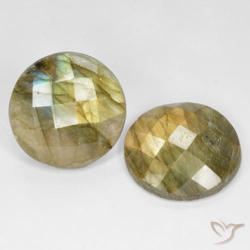 Gemme di Labradorite Multicolore naturale da 17.09 ct, Rotondo, Traslucido