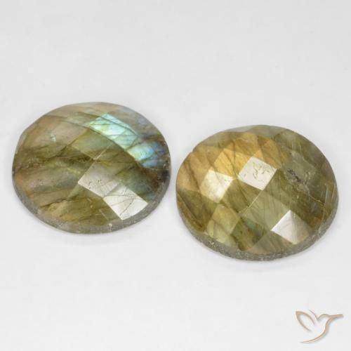 Gemme di Labradorite Multicolore naturale da 17.09 ct, Rotondo, Traslucido
