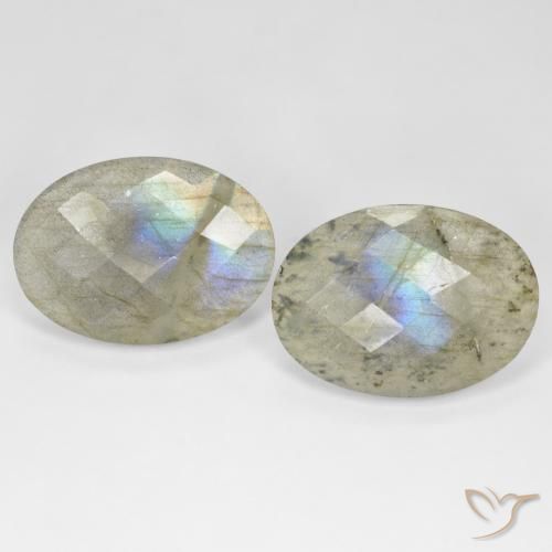 23.01ctw Naturale Multicolore Labradorite, Ovale, Traslucido