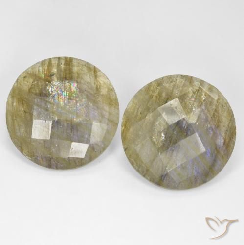 25.40ctw Naturale Multicolore Labradorite, Rotondo, Traslucido