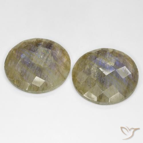 Gemme di Labradorite Multicolore naturale da 25.40 ct, Rotondo, Traslucido