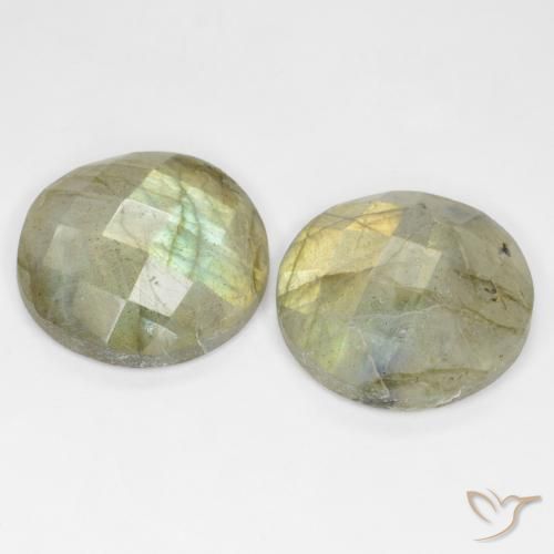 Gemme di Labradorite Multicolore naturale da 17.63 ct, Rotondo, Traslucido