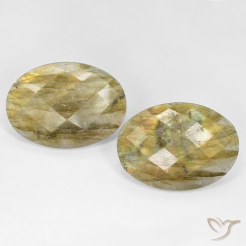 26.05ctw Naturale Multicolore Labradorite, Ovale, Traslucido