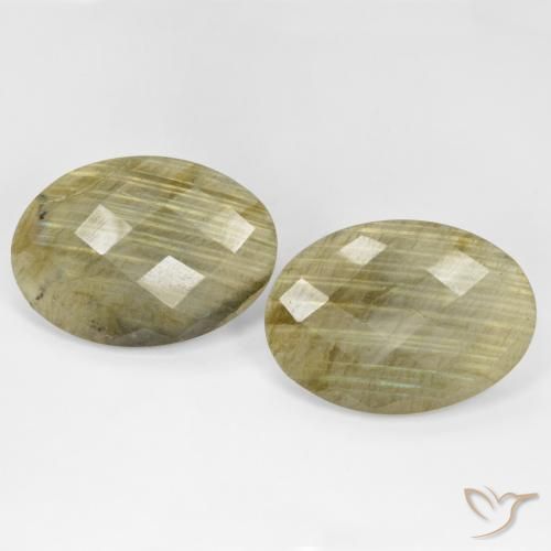 30.12ctw Naturale Multicolore Labradorite, Ovale, Traslucido