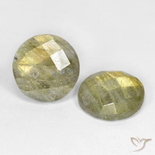 Gemme di Labradorite Multicolore naturale da 8.10 ct, Rotondo, Traslucido