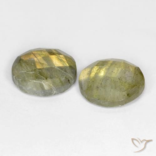Gemme di Labradorite Multicolore naturale da 8.10 ct, Rotondo, Traslucido