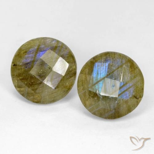 8.40ctw Naturale Multicolore Labradorite, Rotondo, Traslucido