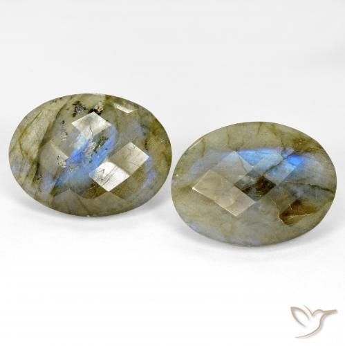 21.18ctw Naturale Multicolore Labradorite, Ovale, Traslucido