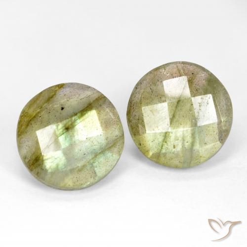 8.74ctw Naturale Multicolore Labradorite, Rotondo, Traslucido