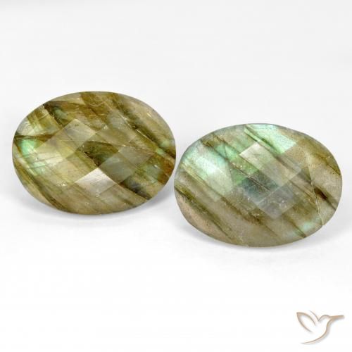 20.16ctw Naturale Multicolore Labradorite, Ovale, Traslucido