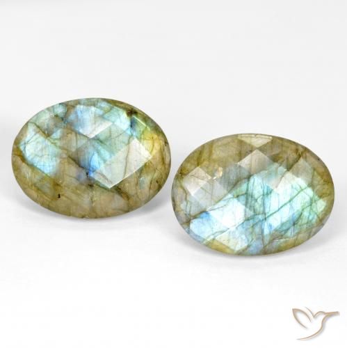 20.09ctw Naturale Multicolore Labradorite, Ovale, Traslucido