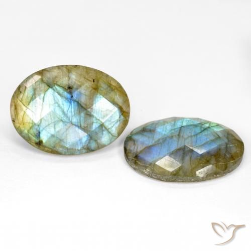 Gemme di Labradorite Multicolore naturale da 20.09 ct, Ovale, Traslucido