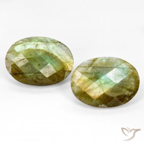 21.18ctw Naturale Multicolore Labradorite, Ovale, Traslucido