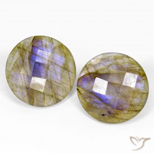24.86ctw Naturale Multicolore Labradorite, Rotondo, Traslucido
