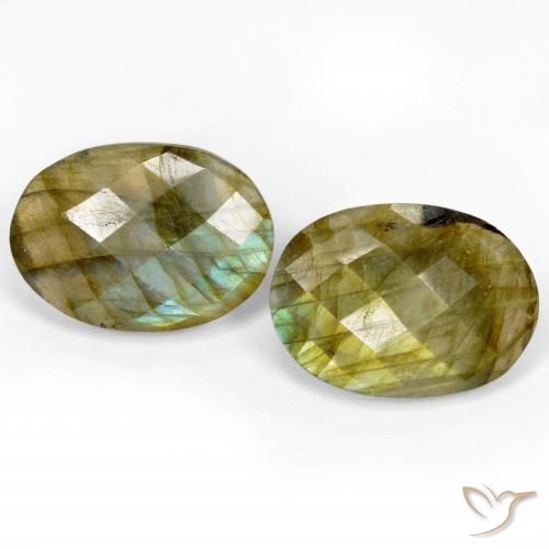 23.76ctw Naturale Multicolore Labradorite, Ovale, Traslucido