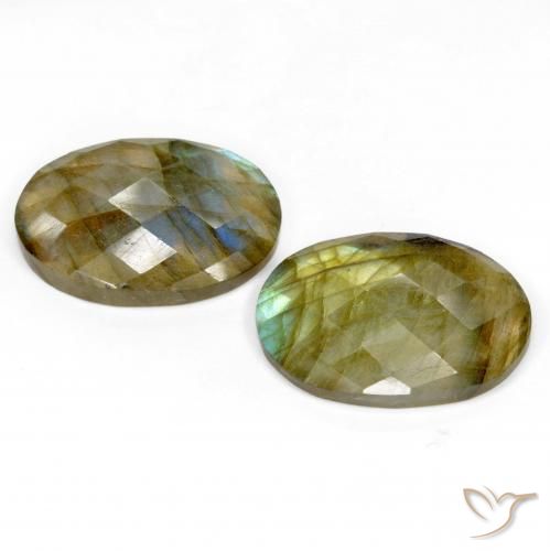 Gemme di Labradorite Multicolore naturale da 23.76 ct, Ovale, Traslucido
