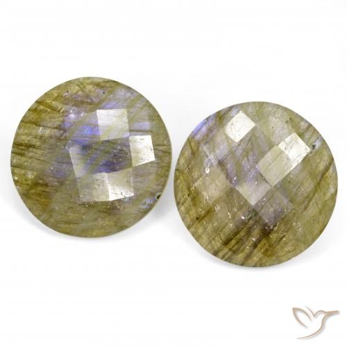 25.42ctw Naturale Multicolore Labradorite, Rotondo, Traslucido
