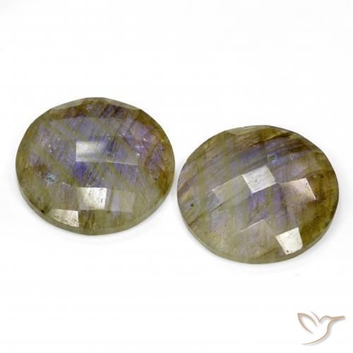 Gemme di Labradorite Multicolore naturale da 25.42 ct, Rotondo, Traslucido